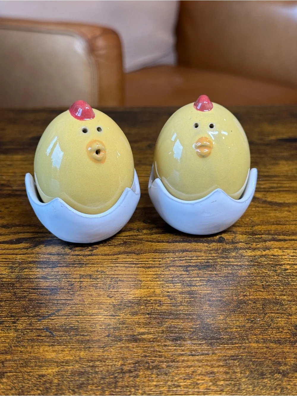 Vintage yellow baby chick salt and pepper shakers